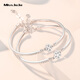 Miss JuJu pt950 platinum five-flower bracelet for women, fashionable shiny platinum four-leaf clover bracelet, four-leaf clover, weighing 5.0-5.2 grams