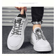 Playboy Herrenschuhe Frühling und Sommer weiche Bodenschuhe Herren echte Leder-Freizeitschuhe Mode weiße Schuhe Nicht rutschende und transparente Playboy 1105 White Grey 44