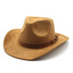 XINBUCKS Western Cowboy Hat Top Hat Men and Women European and American British Style Knight Hat Sun Hat Jazz Hat Ethnic Style Brown (Unisex) 57-58cm