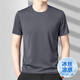 GY Men's Short Sleeve T-shirt 2025 Summer Ice Silk Round Neck Iron No-Secret Top Middle-aged and Elderly Daddy Outfit 6172+Khaki M