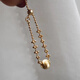 Pu Li 18k gold cat eye beads gold beads fairy chain soft ring women pull sweet small ring high-end versatile ring