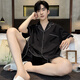 莫代尔2025新款冰.丝睡衣男士夏季天薄款短袖青少年宽松可外穿家居服套 凉感冰丝G723 L (建议身高170左右，体重100-