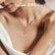 Laishen psychic gold diamond necklace for women inlaid with diamond four-leaf clover chain birthday gift for girlfriend