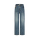 Jiuzi (JUZUI) shopping mall same retro Japanese micro wide-leg jeans women's summer style JWEX12108 Huahu Blue M