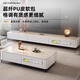 Huixun Jingdong's own brand slate coffee table TV cabinet combination set simple small living room floor storage cabinet black frame gray cabinet + snow mountain white slate countertop 1 meter * 0.5 meter coffee table