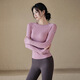 LULU CENTURY yoga wear women's sports quick-drying tops slim running breathable sweat-wicking long-sleeved T-shirt Pilates training fitness wear Merlot Pink L