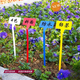 Sumo bow-shaped ground inserting label, inclined surface inserting label, gardening fruit and vegetable inserting label, integrated inclined surface 30cm, blue inclined surface height 40cm, 10 pieces