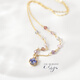 Guran December birthstone natural tanzanite gift American 14K gold-filled simple and elegant necklace clavicle chain neck chain customized about 43cm