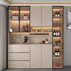 Er Jiangongs High-End-Speiseseitenschrank gegen die Wand integriertes Wohnzimmer-Lagerschrank moderner einfacher Holzweinschrank mit Glastürstil 12240*40*220 (Packung nach oben zu installieren