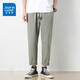 Jeanswest Trendy puro algodón puro pantalones casuales de nueve puntos para los hombres delgados de verano de patas anchas sueltas de ídelo de pierna ancha Pantalones de seda negros 9904 2xl [recomendado 160-175 Jin [Jin iguala 0.5 kg]]]