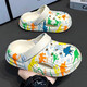 Chaussures pour enfants hongxing boys pantoufles Chaussures de trous 2025 Nouveau été pour enfants anti-glissement Anti-odor Slippers Soft Sole extérieure jaune vert orange dragon 26