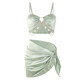 Juke swimsuit women's bikini hot spring sexy pure desire slimming fresh style pool beach swimsuit three-piece set light green bikini 3-piece set L 90-110Jin Jin equals 0.5 kg
