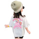 Mädchen und Kinder Sommer-T-Shirts für kurzärmelige Baumwolle lässige Baby-Sommerkleidung modische halbe A1047 Weiß One Size 90