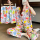 
S.SOFEA Japanese INS Fengfeitian Little Policewoman Cartoon Graffiti Short Sleeve Pajamas Three-piece Set KK14128# 180 XL [Suggested 115-135Jin [Jin equals 0.5 kg]]