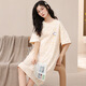 Lexi Beiluo Baumwolle kurzärmelige Nachthemd für Frauen Sommerkleidung Cartoon Velvet Anzug H702 175 165 (l)