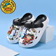 G. Duckids Nuevos zapatos de agujero para niños Nezha Ao Bing Sandalias súper suaves Super Soft Black and White [Nezha Ao Bing] 34