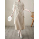 
Manlan Meng new Chinese cheongsam mother cotton and hemp ramie dress young brand 2025 new loose and versatile Khaki 9197 L