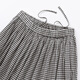 无印良品（MUJI）女式 强捻 抽褶裙 长半身裙女裙子女装格子裙25年夏季BE1VEC5S 黑色格纹 M （160/66A）