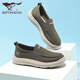 Sieben Wolf -Männerschuhe 2025 Sommertuchschuhe dünne atmungsaktive Leinwand -Leinwand -Leinsadler Herren Soft Sohle Faulpel Casual Dad Schuhe Grün 9929 38