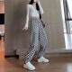 
RONGXITU Lauaird large size slim sports pants for women loose casual foot 2025 spring and summer style spring and autumn style checkerboard XL 12140Jin [Jin equals 0.5 kg]
