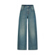 
Jiuzi Annako retro tannin Fengshui washing old heavy cotton denim scimitar pants for women 2025 spring new style blue-KWFC12109 S