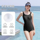 
Huili swimsuit women's swimming pool professional racing one-piece quick-drying large size slimming swimsuit 15124H dark blue 2XL