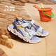 ANTA Children's Sandals Men's Big Children's Shoes 2025 Spring New Velcro Outdoor Open-Toe Soft Elastic Beach Shoes Light Steel Blue/Dust Curtain Blue-2 38