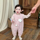 Disney (Disney) Baby Girl Cute Set 2025 Spring Baby Clothes Cute Bunny Overalls Striped T-shirt Two-piece Set Pink Striped Ten Rabbit Straps One-piece Two-piece Set 73cm 73