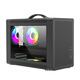 Unknown Player P60 Portable MATX Compact MINI Desktop Small Chassis Glass Side Transparent ITX Desktop TypeC Gaming Mini Computer Chassis P60 Chassis - Black + Prism 4pro Fans 3 pcs 2 positive 1 reverse
