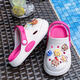 European Fiber Domain Girls 'Höhlenschuhe 2025 Neue Nicht-Schlupf-Kinderruhschuhe Sommer Eva Feeling Girl Parent-Kind Beach Schuhe 707-051 Weiß 26