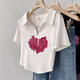 
RONGXITU summer slim slim shirt niche design short shirt for women 702-white-09 XL