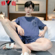 Yalu Pyjamas Männer rein Baumwolle Sommer plus Fett Plus-Größe voller Baumwollmänner Sommer-Heimkleidung kurzärmelige Jugendkoreanische koreanische Art dünne halbärmelige 9928# [Kurzärmel-Shorts] l [90-125jin [Jin gleich 0,5 kg]]