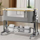 
Raft core diaper table crib two-in-one foldable movable aluminum alloy crib splicing large bed multi-functional movable aluminum alloy wood grain [light powder] style + 4 fiber mattress