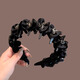 Senqi high-end black headband for women 2025 new pleated high skull headband Princess of Paris toothed wavy hairpin F3417 black pleated crystal headband