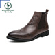 Woodpecker Martin Boots Herren Frühling und Sommer 2025 Neues modisches All-Match-Slip High Top-Schuhe Herrenspitze Zehen Männer Lederschuhe Herrenschuhe Herren schwarz 40