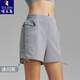 Woodpecker New Women's Sports Shorts Running Anti-Light Drawstring Pleated Yoga Shorts High Waist Belly 2025 Spring and Summer Bean Paste Green S