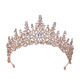 
ShiJUN Adult Gift Crown Three-Piece Set Bridal Headdress Wedding Dress 2025 New Wedding Accessories Wedding Necklace Wedding Birthday King Golden Crown + Earrings Hook (Gift Box Package)