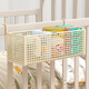 Hualeji Babybettbettlagerungsregal Betthänge Korb Baby Windeln Seitenwindeln Zaun Aufbewahrungskorb Hängende Beutel [hoher und dicker Stil] Mittelcreme 4 Stücke