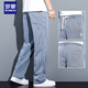 ROMON summer breathable Tencel jeans men's loose straight casual wide-leg pants men's ultra-thin trendy brand trousers men's 1048 blue single pair L 115-130Jin Jin equals 0.5 kg