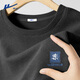 Krieger kurzärmeligte T-Shirt Herren Sommer National Trend Lose Casual Base Shirt Herren Waffel Sport T-Shirt Hellgrau XL