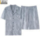 莫代尔睡衣男款男士夏季纯棉2025新款短袖大码夏天蓝色居家居服套装夏款 主图款：YD-LMSJ9224 蓝色英文口 L 【柔软亲肤，舒适纯棉】