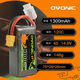 电池1050/1300/1550mAh120C4S6S14.8V航模穿越机锂电池 6S1300MAH120C Ovonic电池1个