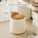 
Hangxuan Shijia master bedroom girls' makeup stool bedroom dressing table stool rotating makeup chair Italian minimalist round stool light luxury high-end style fixed style - cat claw skin orange + beige splicing