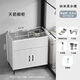 Ye Yu Anti-scratch, wear-resistant, non-stick kitchen stainless steel sink integrated rental house single and double sink household vegetable washing simple dishwashing E0 grade wooden cabinet + stainless steel sink + no faucet White cabinet 50*40 black basin shipped in the whole cabinet