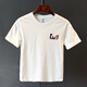 GUANGAN AEPE2025 new fashion brand printed letter short-sleeved T-shirt for men slim round neck thin style half-sleeved trendy t 9923 white M 100-120Jin [Jin equals 0.5 kg]