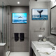 
PHTY bathroom hanging paintings with high-end feel without punching horizontal banner decoration paintings waterproof bathroom wall toilet toilet ZSH15816-Big Leaf Enhanced Outer frame 80x60cm Givenchy aluminum alloy frame + organic