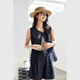 Vanciman Old Qianfeng Dunkelblau Denim Anzug für Frauen 2025 Sommer Neue ärmellose Top-Shorts Zweiteiler Set M9767 Dark Denim Blue M.