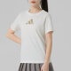 阿迪达斯 （adidas）女装运动套装25夏新款舒适透气简约短袖T恤宽松运动长裤 两件套 JM8803+JD6522 L