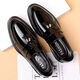 
Belle leather shoes men's new soft sole footwear men's leather shoes one foot to wear patent leather beans shoes business men's small leather shoes black 9926 42 size larger