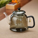 Full heat-resistant glass cooking one-piece lifting kettle tea kettle electric ceramic stove tea set around the stove to make tea household kung fu tea set ink Pisces kettle gray + Kangmi wood grain ceramic stove